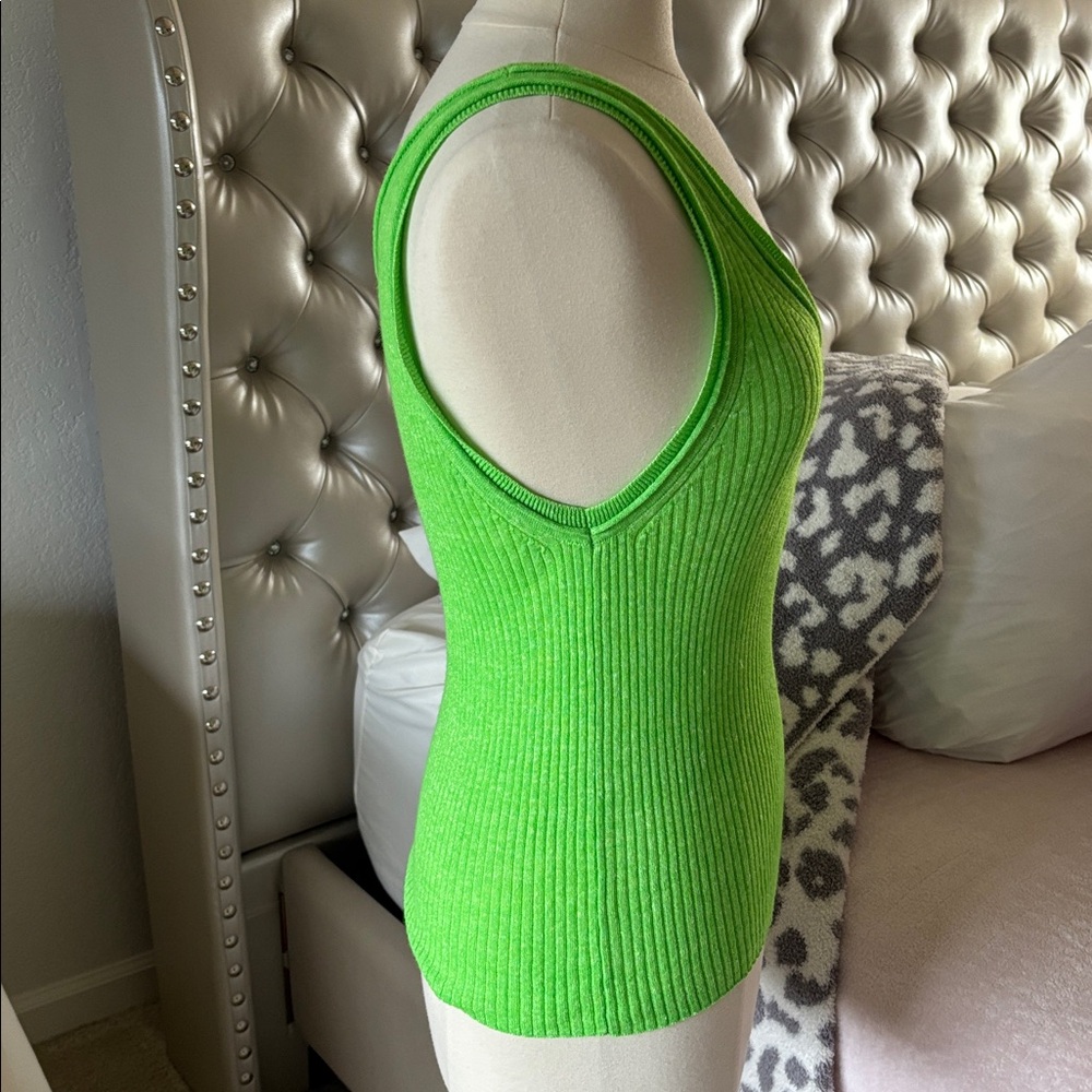 J. Crew Bright Green Ribbed Sweater Tank - Picture 3 of 5